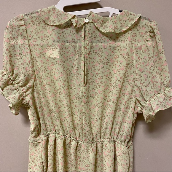 Love Tree Sz M Green Floral Dress 👗 NWT - Picture 6 of 9